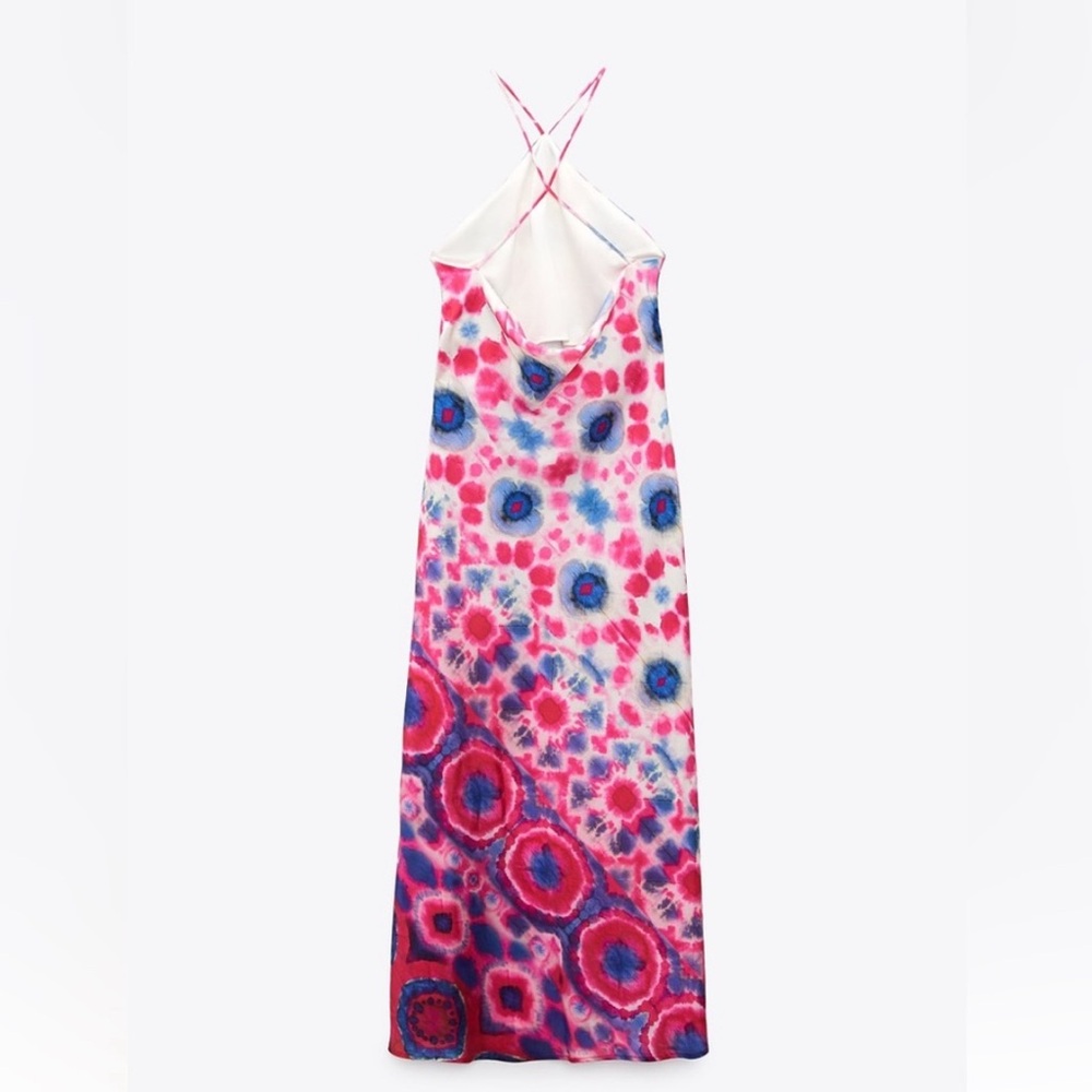 ZARA PRINTED HALTER DRESS Size XL - Picture 11 of 17